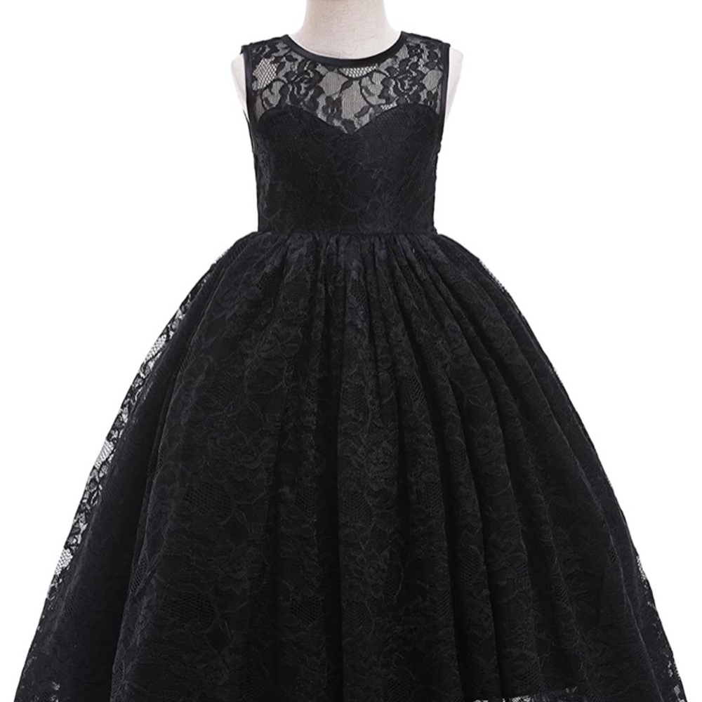 Black Flower Girl Dress